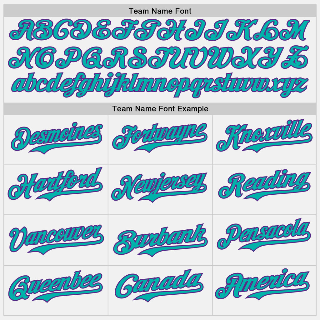 Custom White Aqua Pinstripe Purple Authentic Two Tone Baseball Jersey
