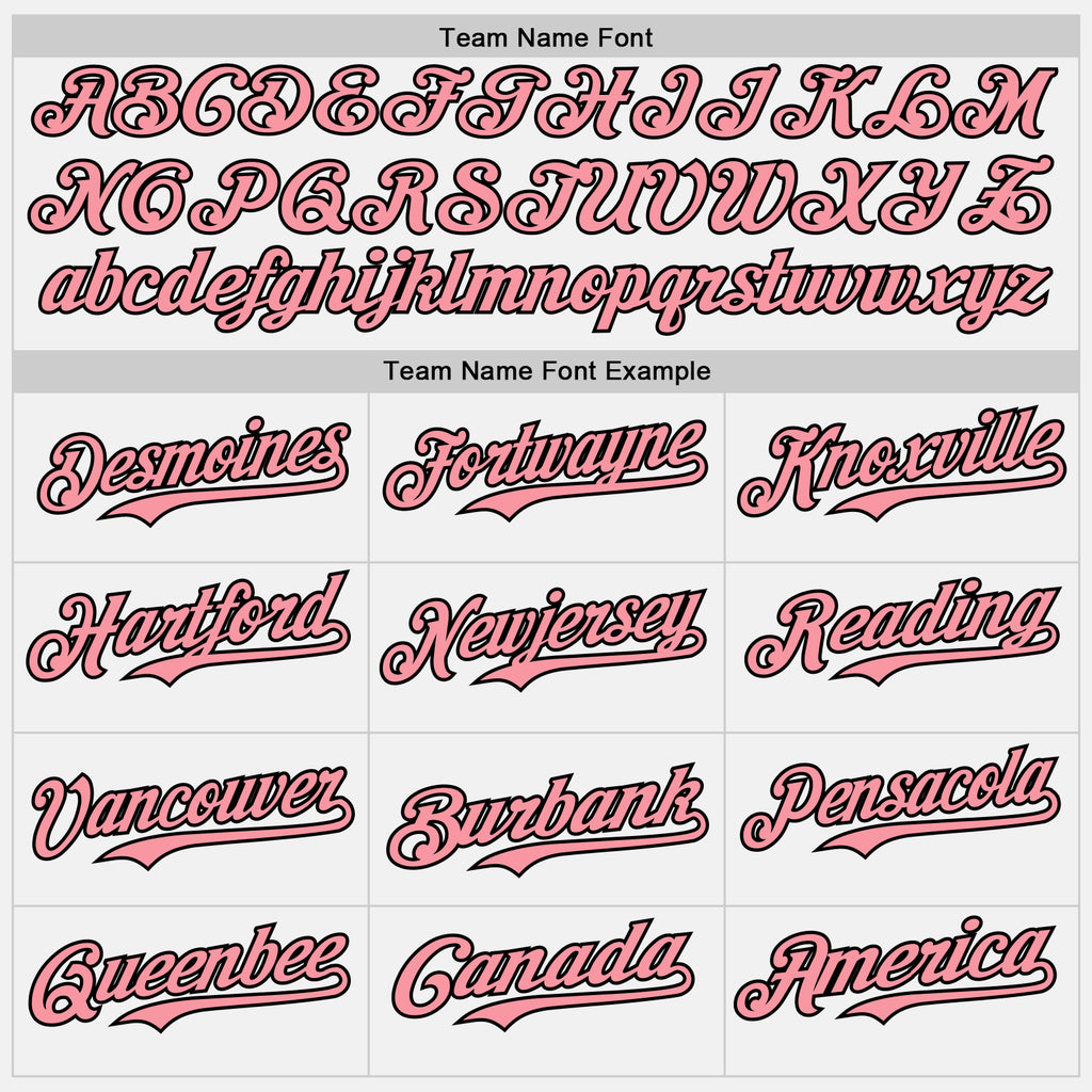Custom White Medium Pink Pinstripe Black Authentic Two Tone Baseball Jersey