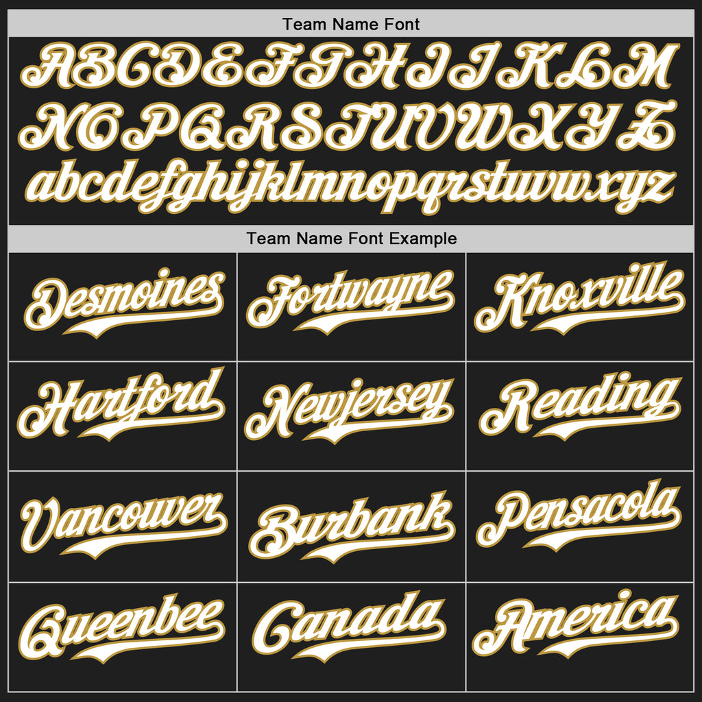 Custom Black Old Gold Pinstripe White Authentic Two Tone Baseball Jersey