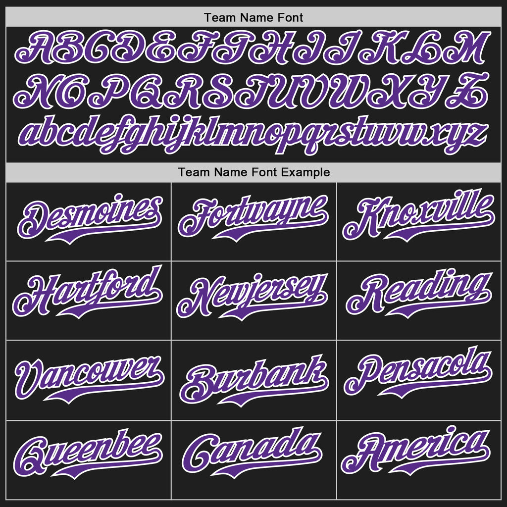 Custom Black Purple Pinstripe White Authentic Two Tone Baseball Jersey