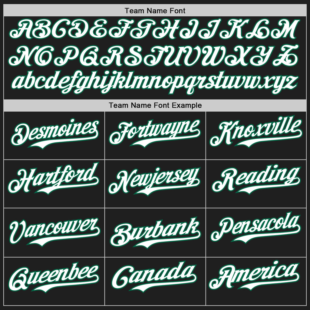 Custom Black Kelly Green Pinstripe White Authentic Two Tone Baseball Jersey