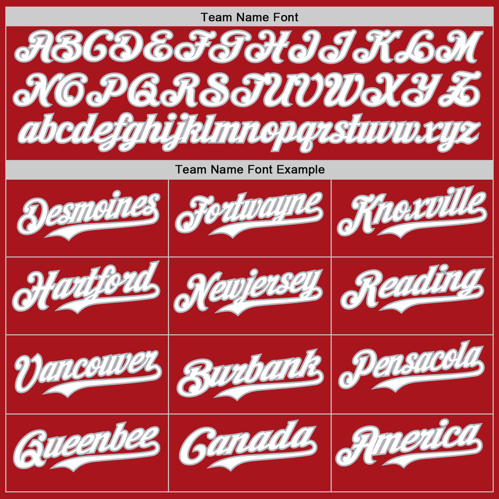 Custom Red Gray Pinstripe White Authentic Two Tone Baseball Jersey
