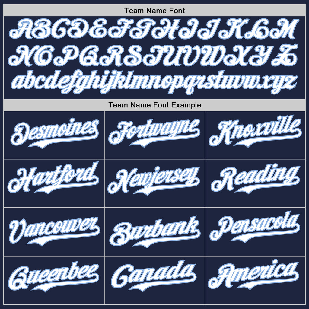 Custom Navy Light Blue Pinstripe White Authentic Two Tone Baseball Jersey