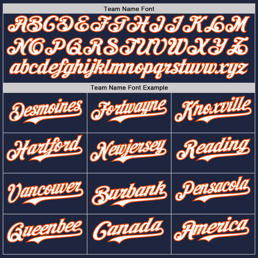 Custom Navy Orange Pinstripe White Authentic Two Tone Baseball Jersey