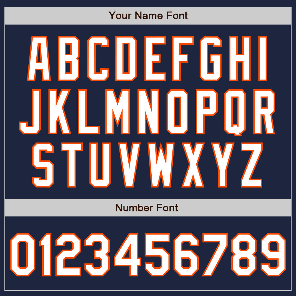 Custom Navy Orange Pinstripe White Authentic Two Tone Baseball Jersey