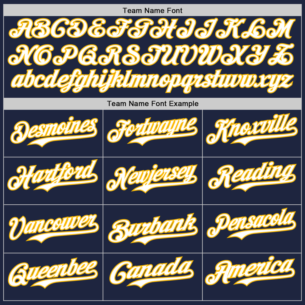 Custom Navy Gold Pinstripe White Authentic Two Tone Baseball Jersey