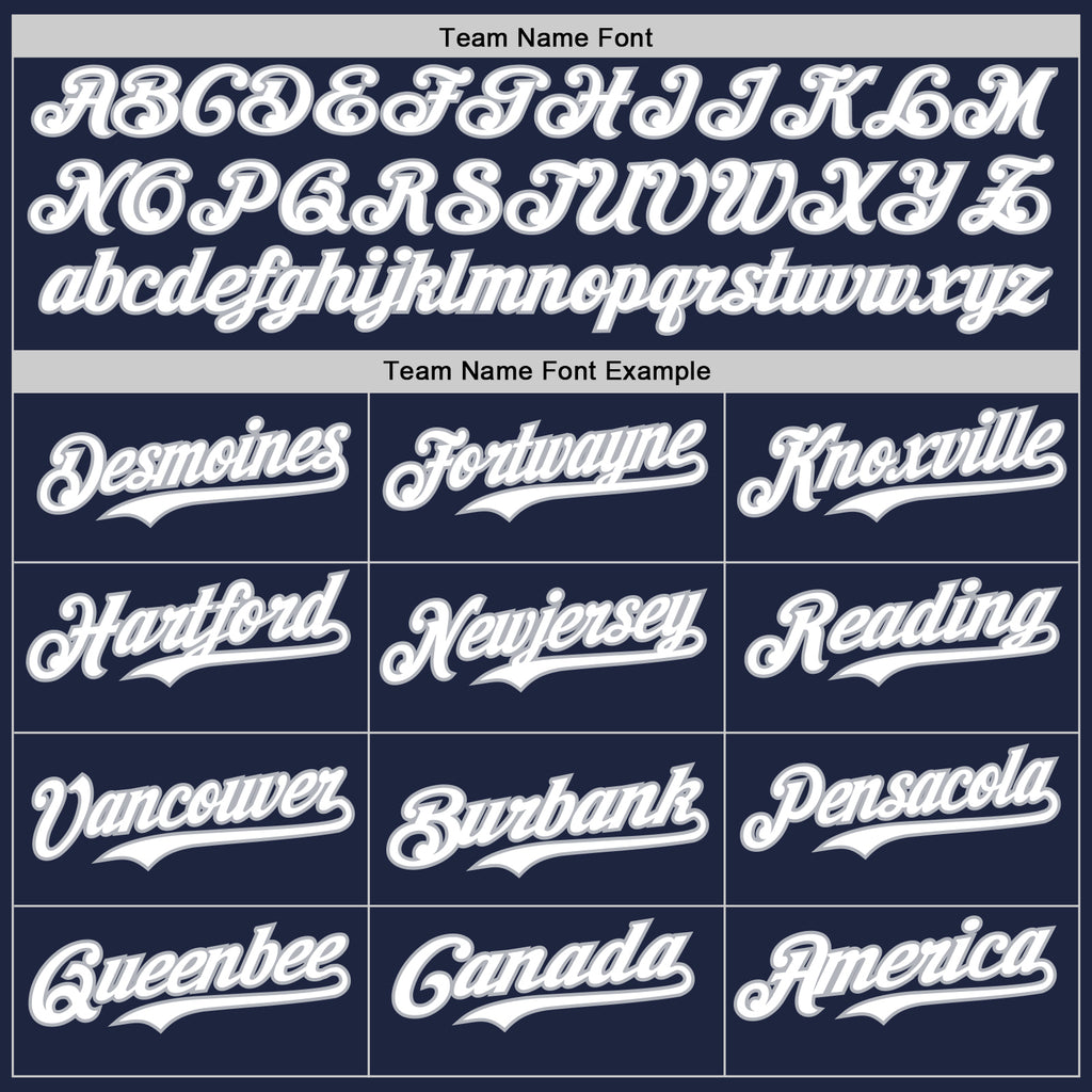 Custom Navy Gray Pinstripe White Authentic Two Tone Baseball Jersey