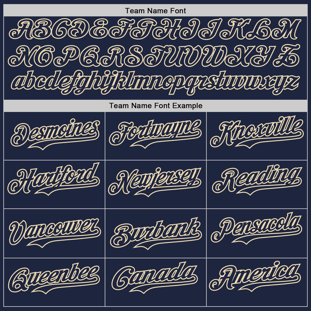 Custom Navy Cream Pinstripe Cream Authentic Two Tone Baseball Jersey