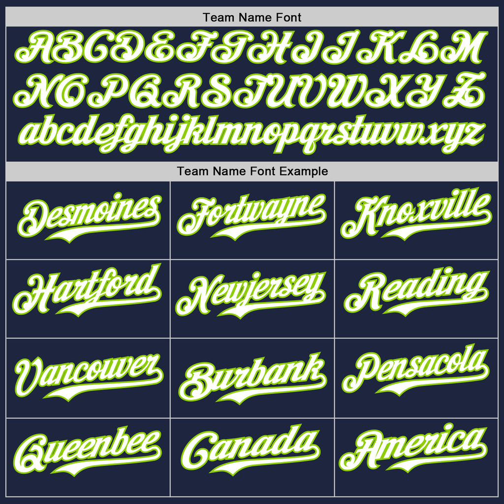 Custom Navy Neon Green Pinstripe White Authentic Two Tone Baseball Jersey