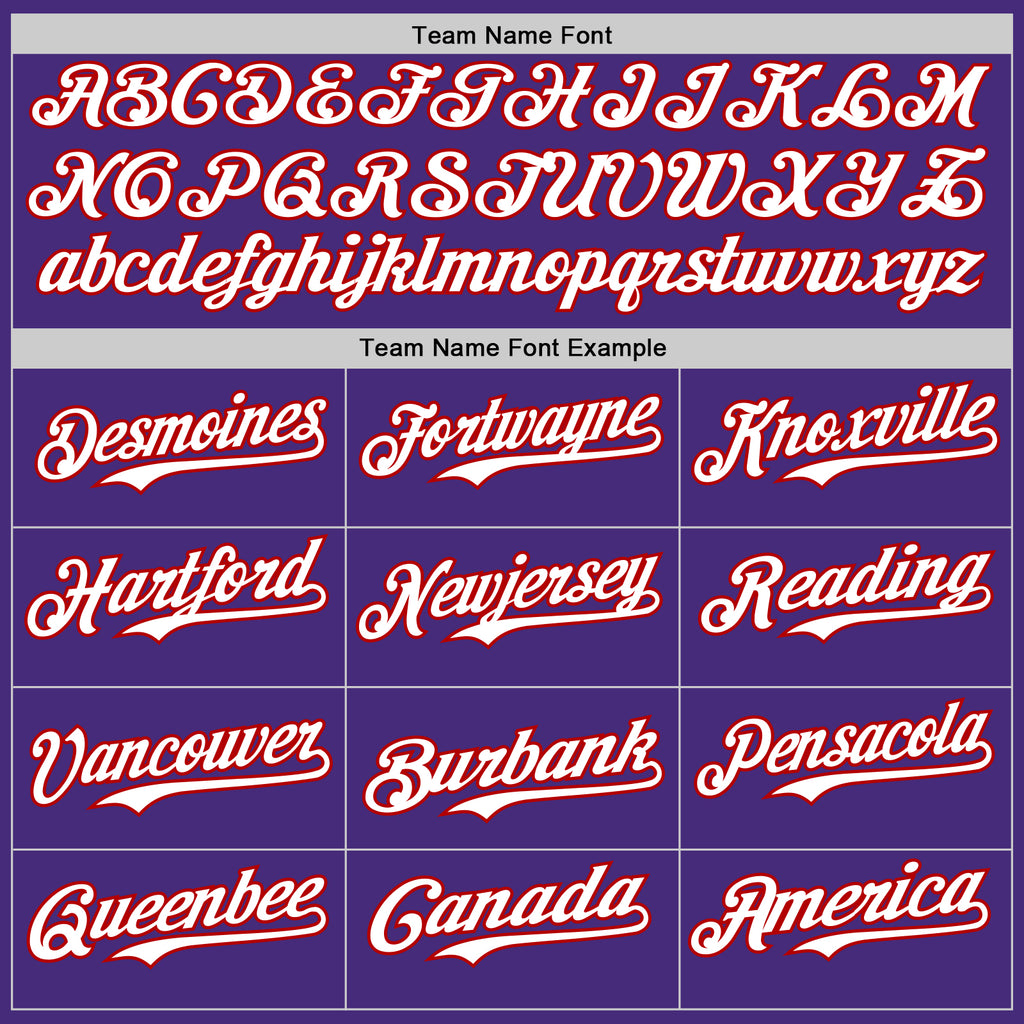 Custom Purple Red Pinstripe White Authentic Two Tone Baseball Jersey