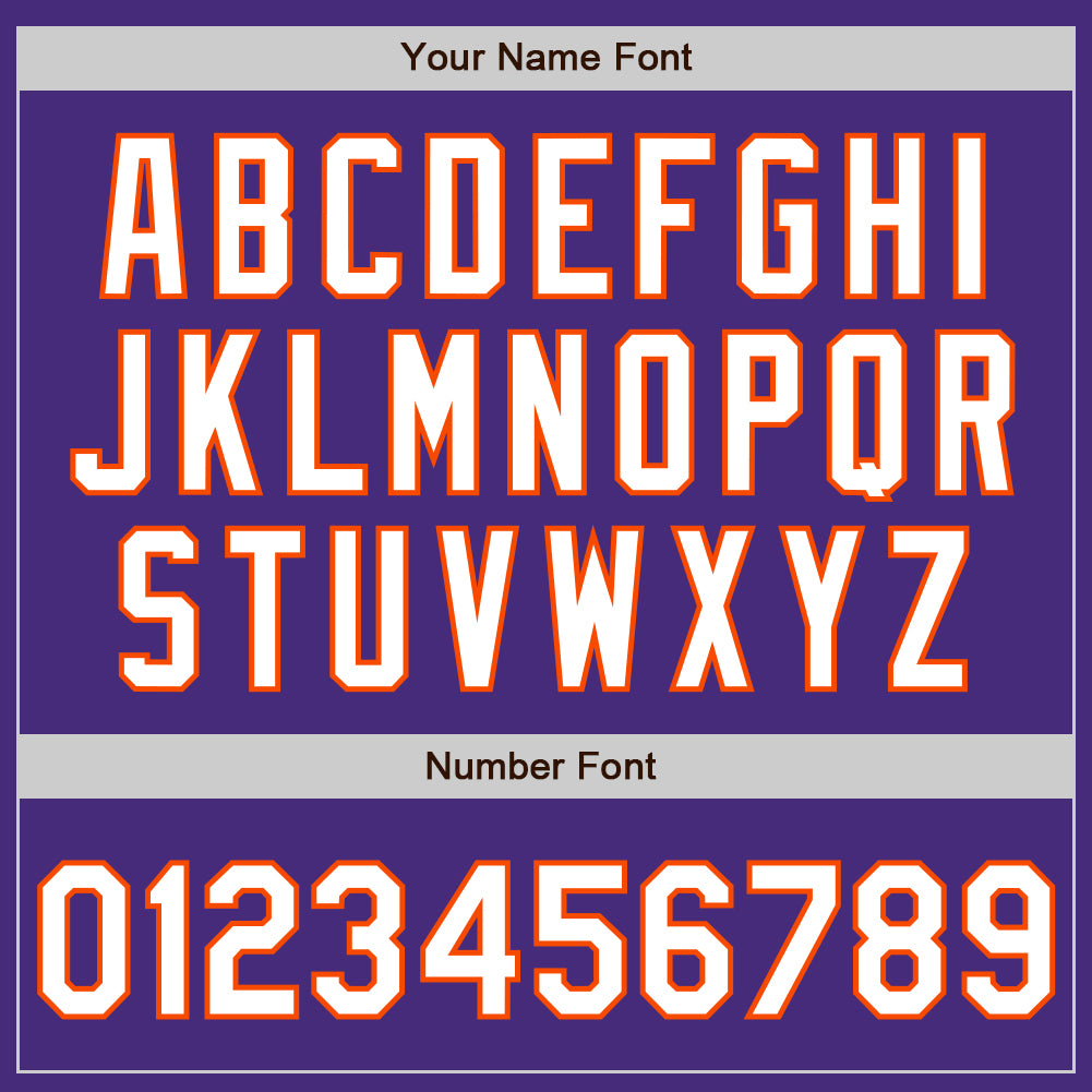 Custom Purple Orange Pinstripe White Authentic Two Tone Baseball Jersey