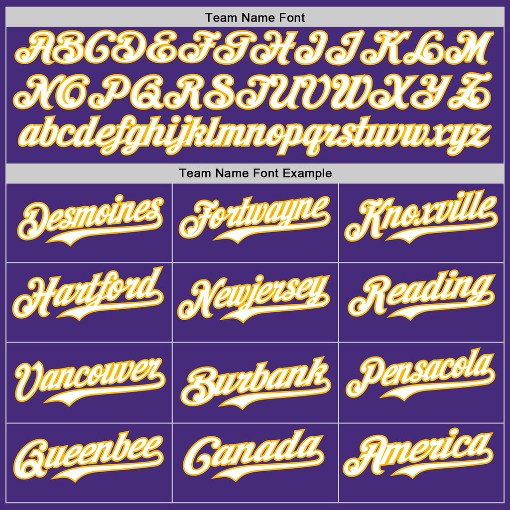 Custom Purple Gold Pinstripe White Authentic Two Tone Baseball Jersey