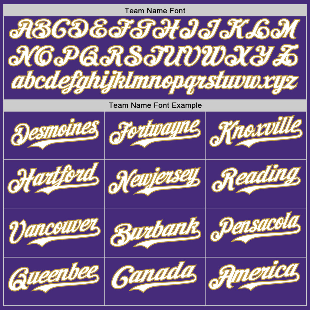 Custom Purple Old Gold Pinstripe White Authentic Two Tone Baseball Jersey