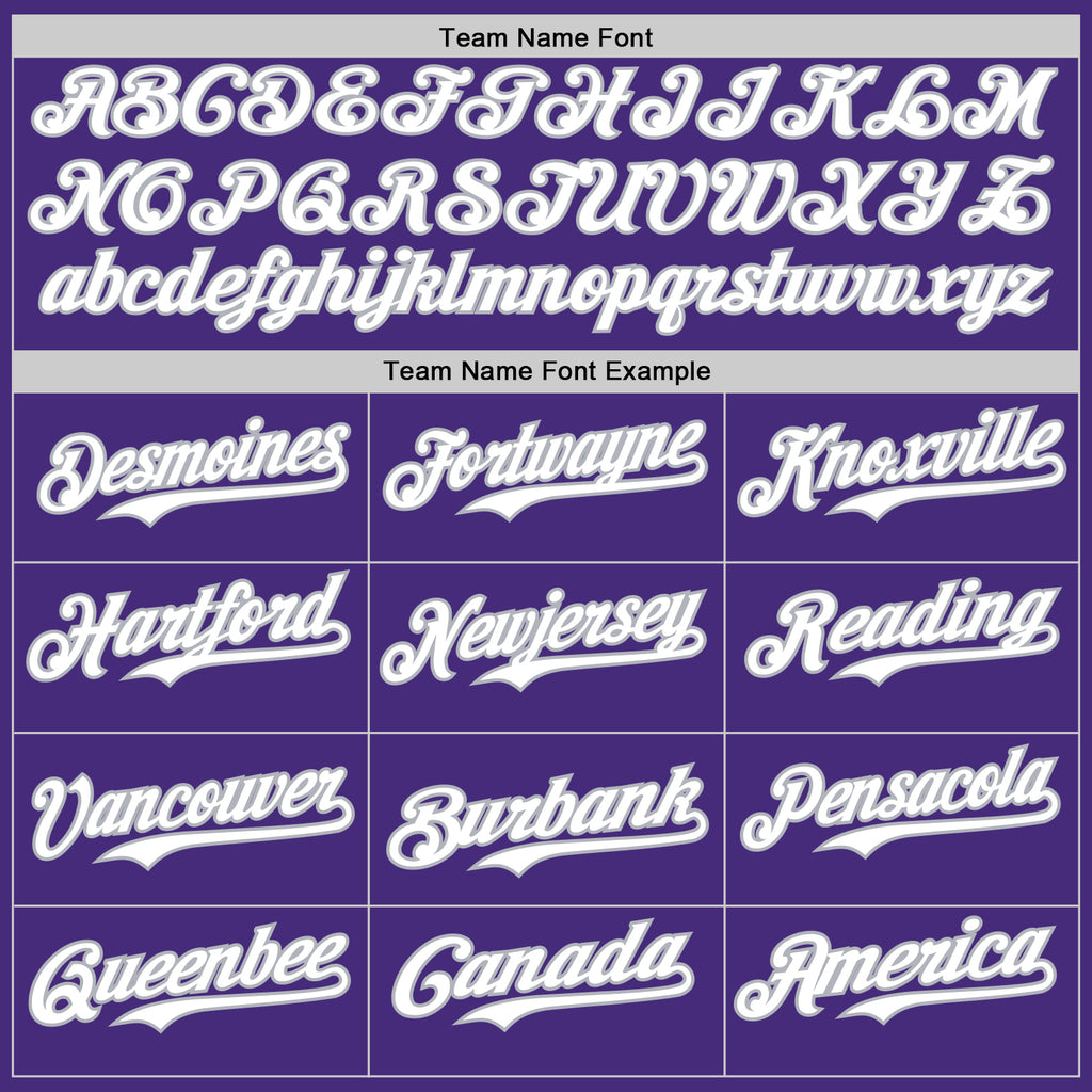 Custom Purple Gray Pinstripe White Authentic Two Tone Baseball Jersey