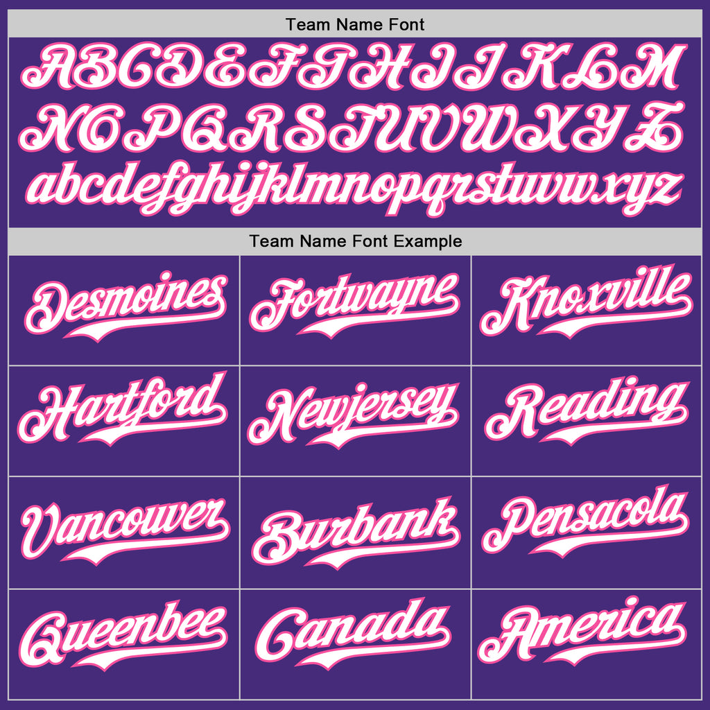 Custom Purple Pink Pinstripe White Authentic Two Tone Baseball Jersey