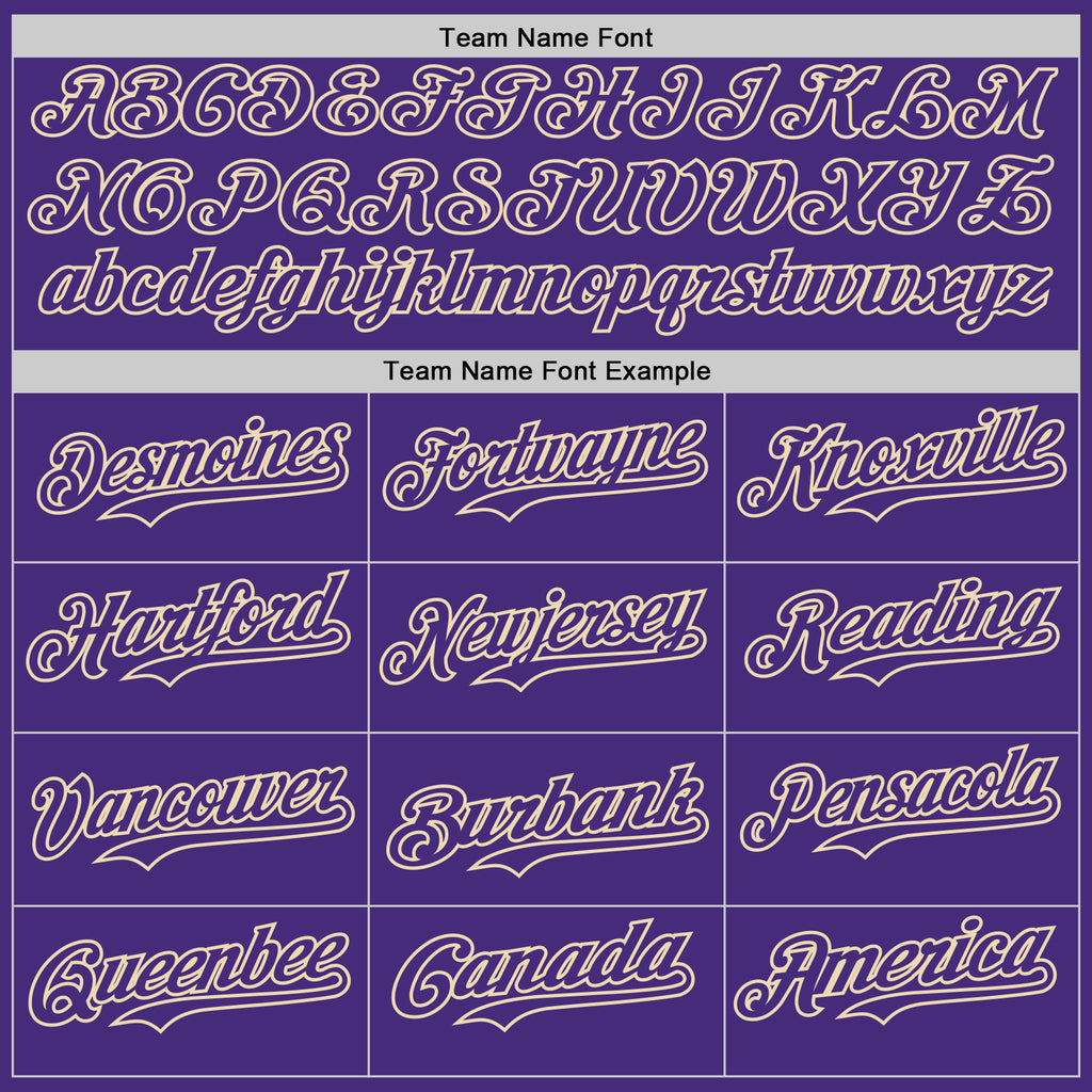 Custom Purple Cream Pinstripe Cream Authentic Two Tone Baseball Jersey