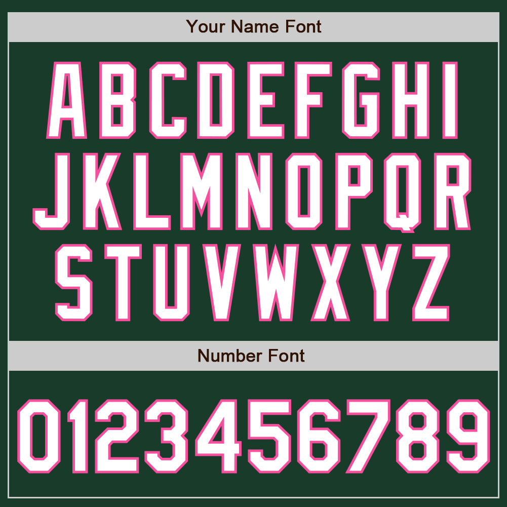 Custom Green Pink Pinstripe White Authentic Two Tone Baseball Jersey