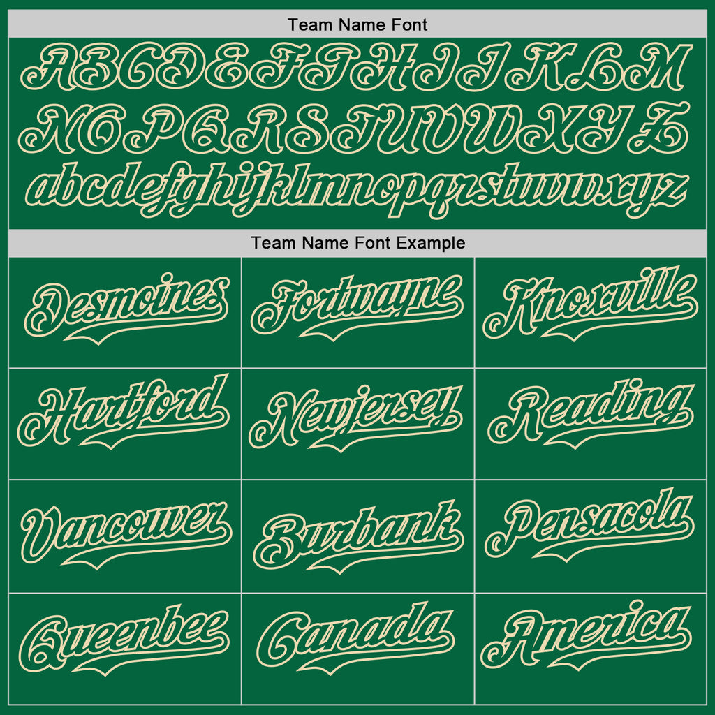 Custom Kelly Green Cream Pinstripe Cream Authentic Two Tone Baseball Jersey
