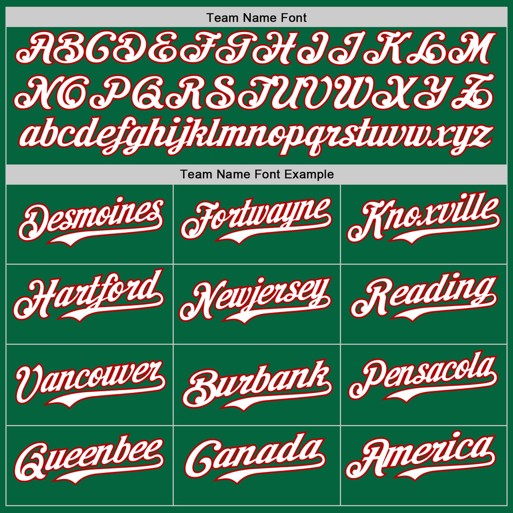Custom Kelly Green Red Pinstripe White Authentic Two Tone Baseball Jersey