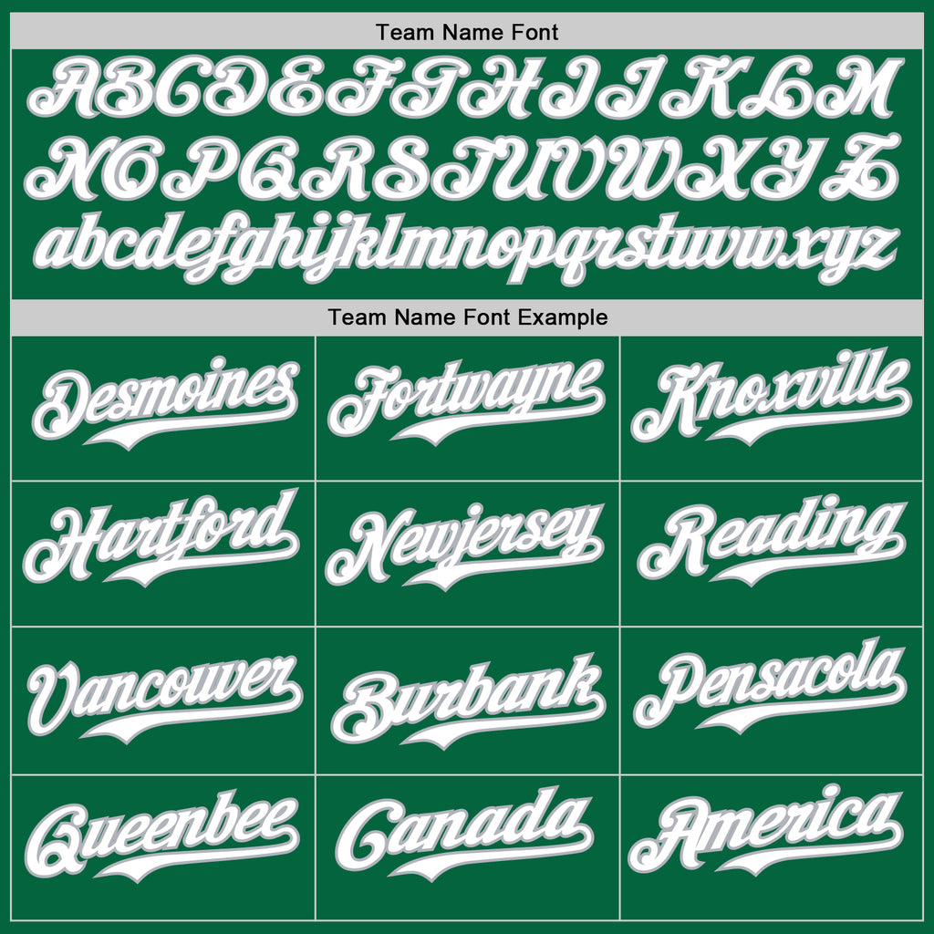 Custom Kelly Green Gray Pinstripe White Authentic Two Tone Baseball Jersey