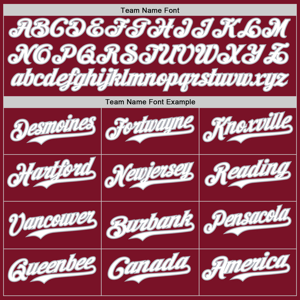 Custom Crimson Gray Pinstripe White Authentic Two Tone Baseball Jersey
