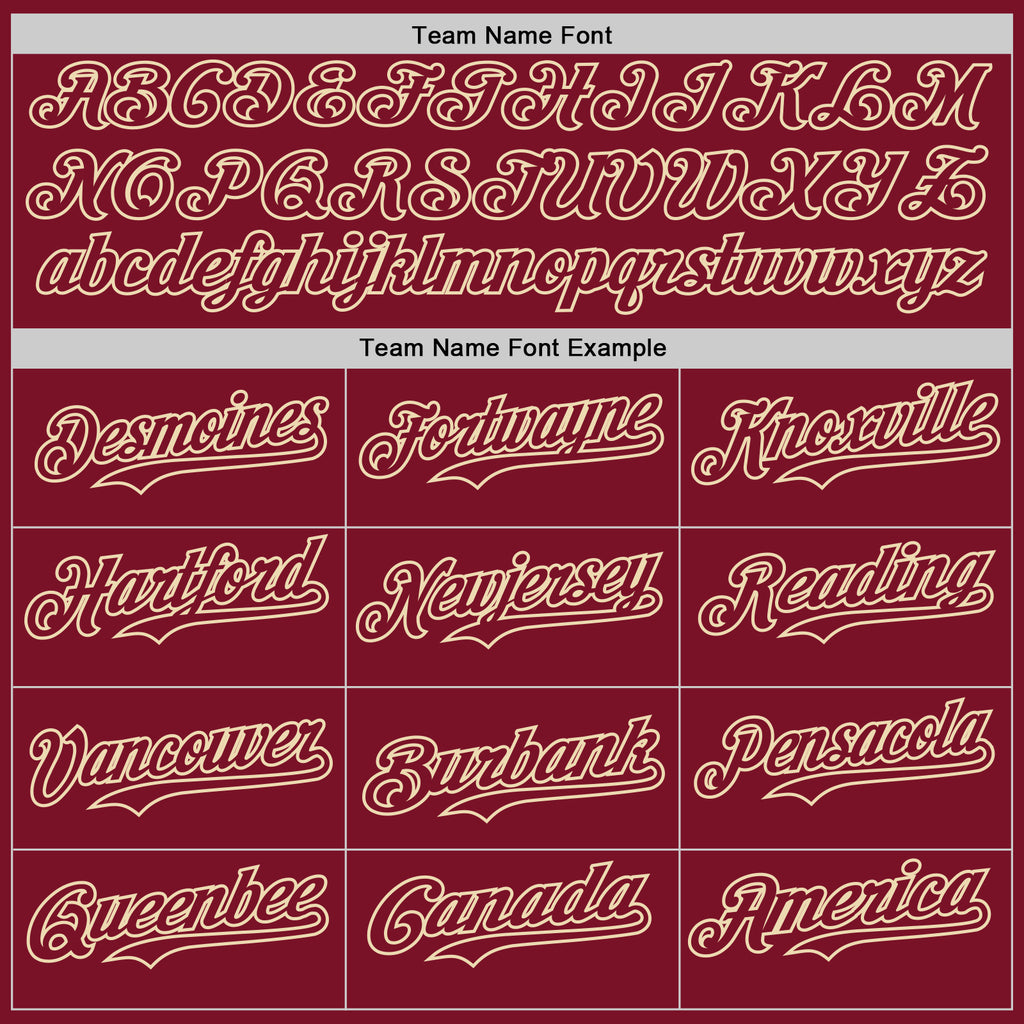 Custom Crimson Cream Pinstripe Cream Authentic Two Tone Baseball Jersey