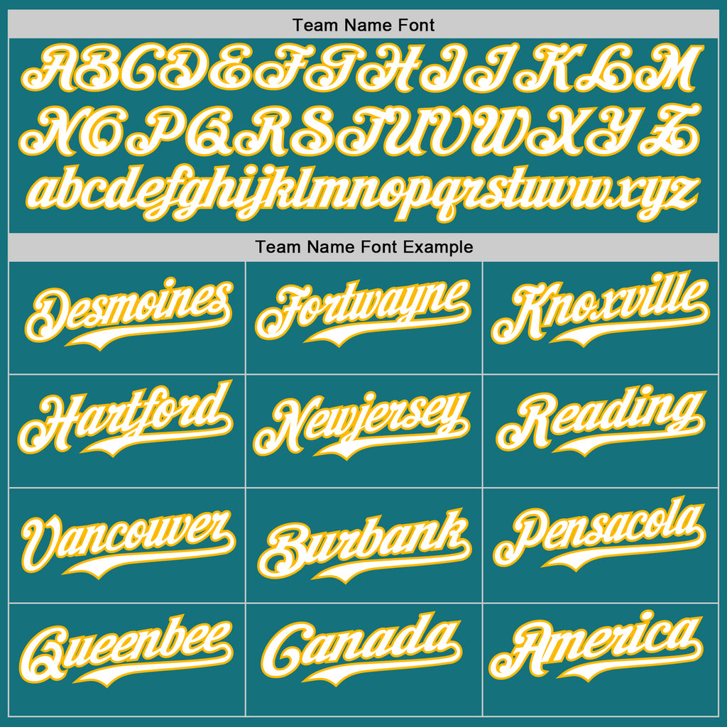 Custom Teal Gold Pinstripe White Authentic Two Tone Baseball Jersey
