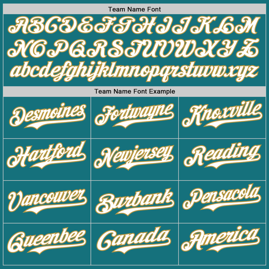 Custom Teal Old Gold Pinstripe White Authentic Two Tone Baseball Jersey