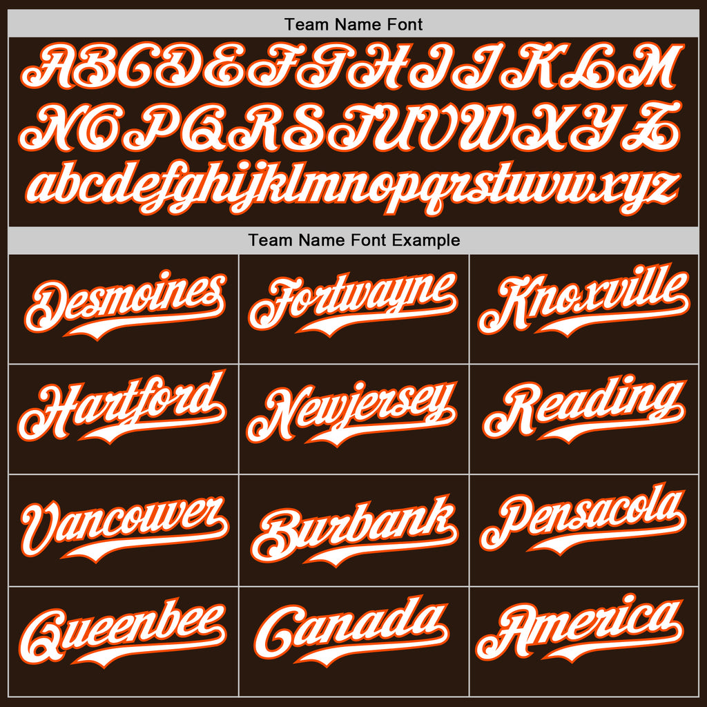 Custom Brown Orange Pinstripe White Authentic Two Tone Baseball Jersey