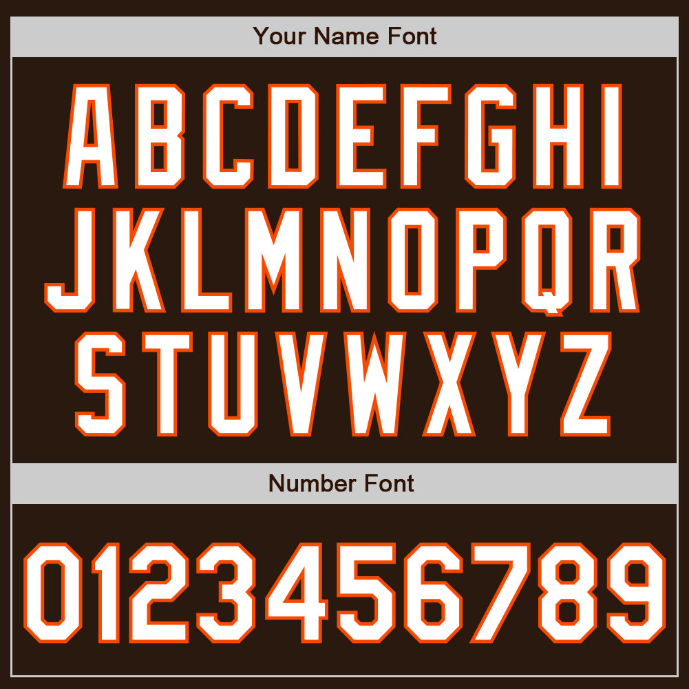 Custom Brown Orange Pinstripe White Authentic Two Tone Baseball Jersey