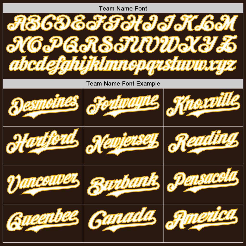 Custom Brown Gold Pinstripe White Authentic Two Tone Baseball Jersey