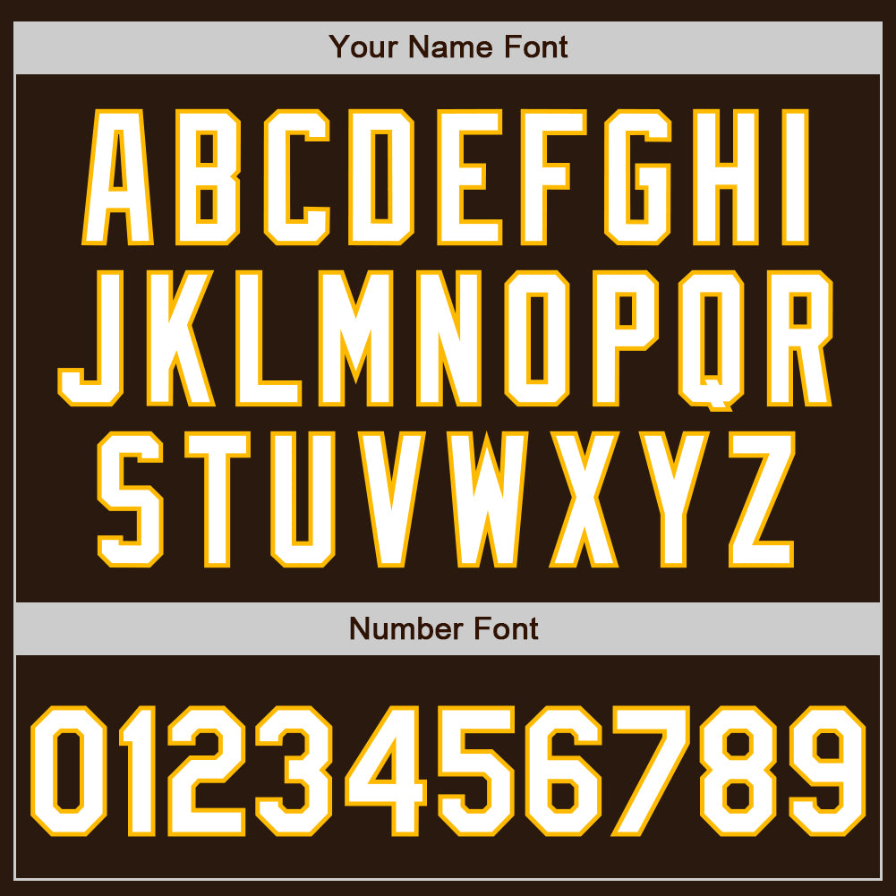 Custom Brown Gold Pinstripe White Authentic Two Tone Baseball Jersey
