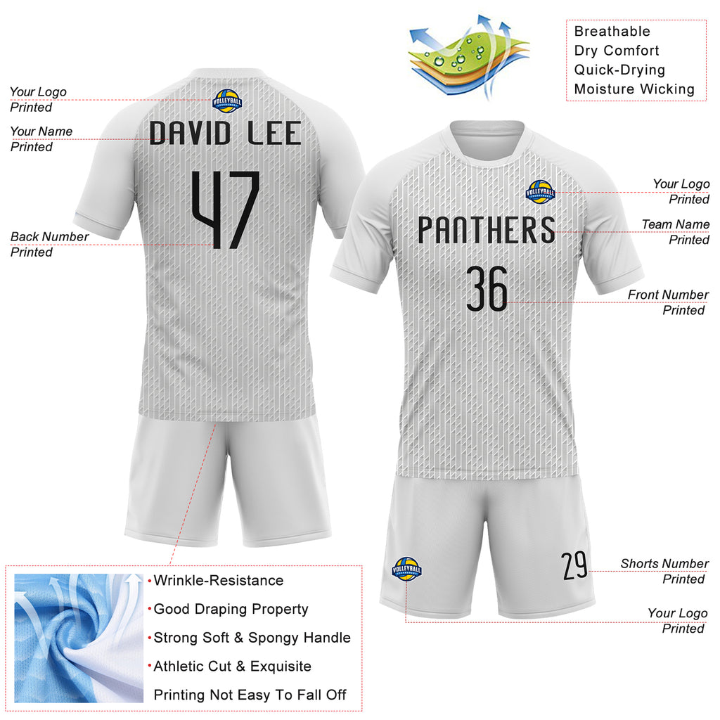 Custom White Black Geometric Shape Sublimation Volleyball Uniform Jersey