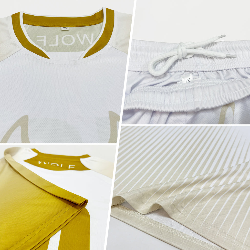 Custom Crimson Yellow-White Geometric Shape Sublimation Volleyball Uniform Jersey