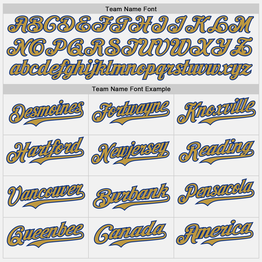 Custom White Old Gold Royal-Red Authentic Baseball Jersey