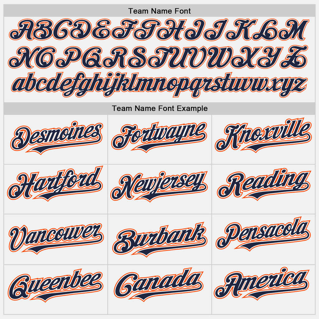 Custom White Orange-Navy Authentic Baseball Jersey