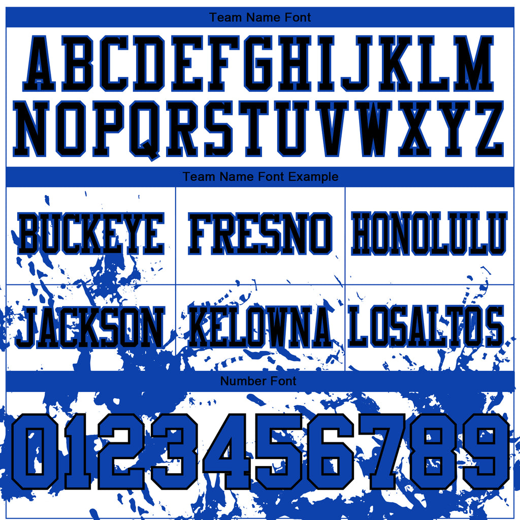 Custom White Thunder Blue-Black Splash Mesh Authentic Football Jersey