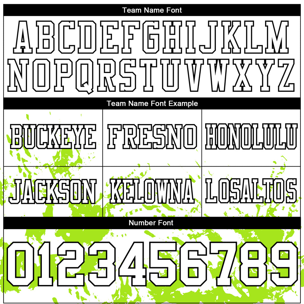 Custom White Neon Green-Black Splash Mesh Authentic Football Jersey