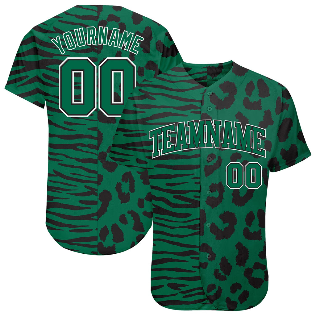 Custom 3D pattern design baseball jersey with leopard skin and zebra stripe print, authentic sports apparel with free shipping1
