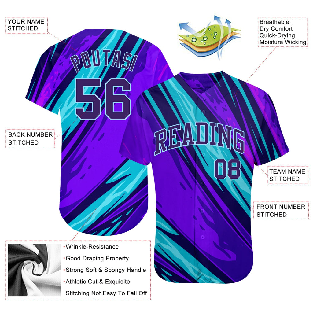 Custom 3D pattern design on authentic baseball jersey for sport team with abstract pattern and free shipping3