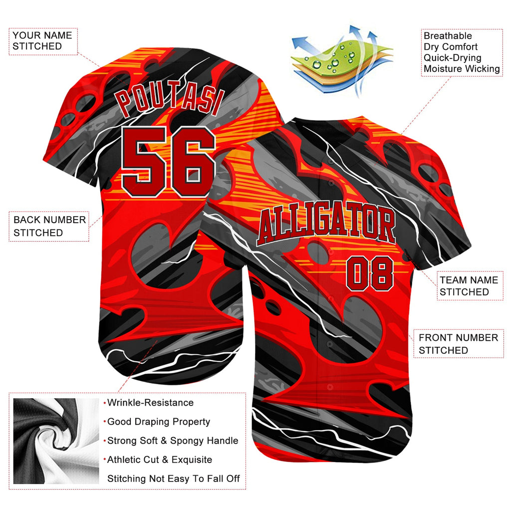Custom 3D pattern design abstract pattern on authentic baseball jersey for sport team with free shipping3