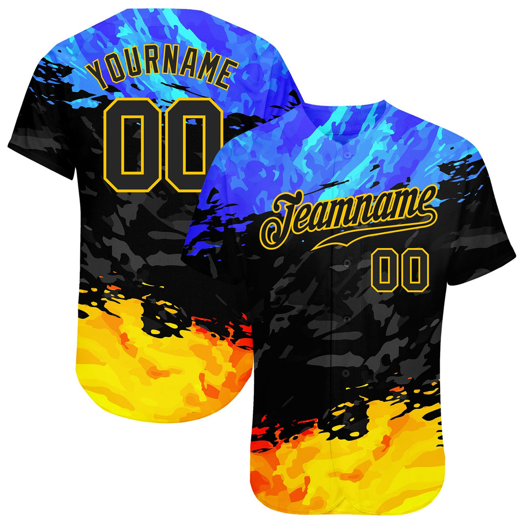 Custom 3D pattern design fade authentic baseball jersey with free shipping2