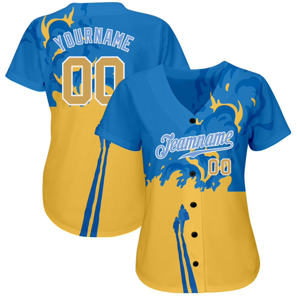 Custom 3D pattern design authentic baseball jersey with Stop War in Ukraine message and free shipping0