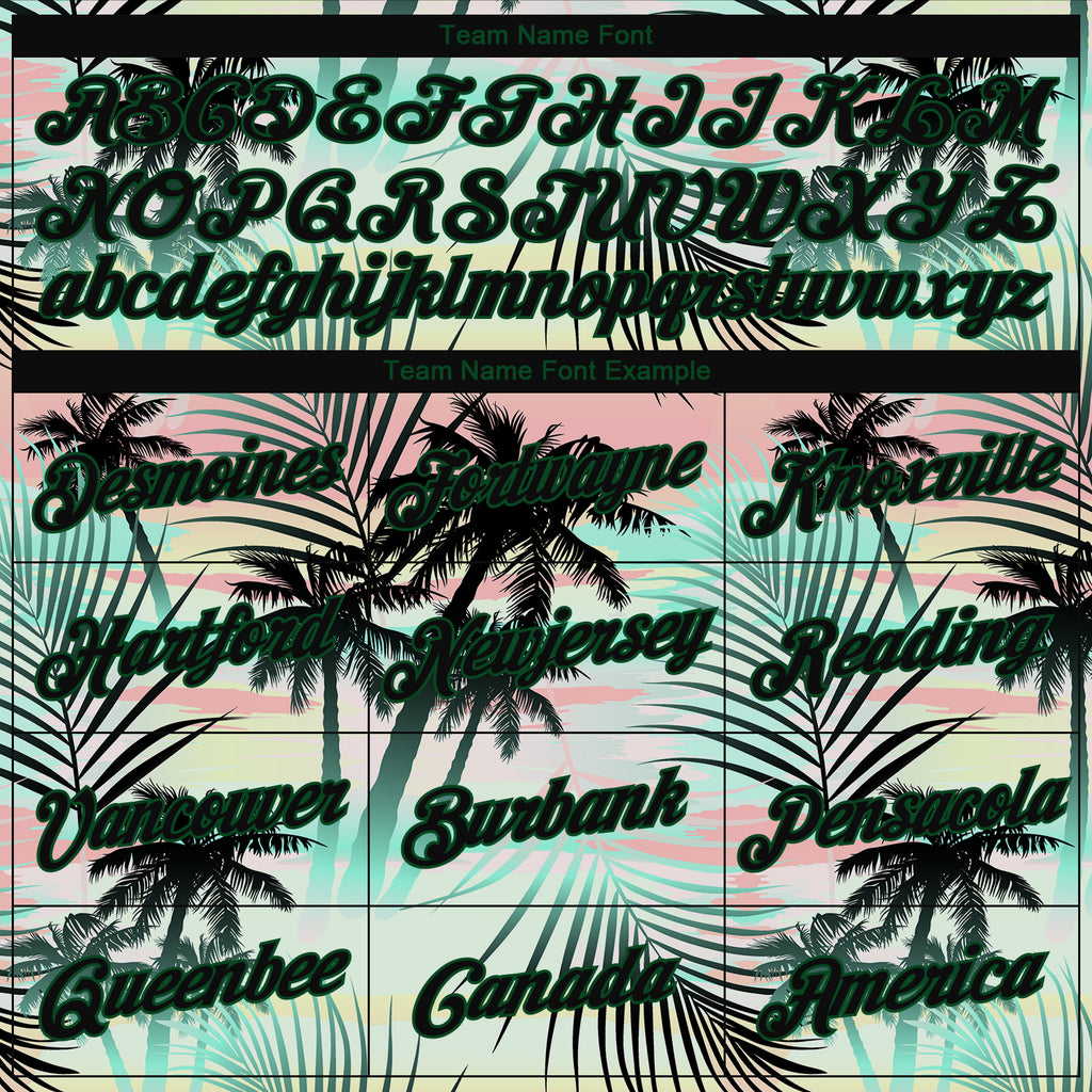 Custom 3D pattern design tropical Hawaii palm leaves performance t-shirt with free shipping3