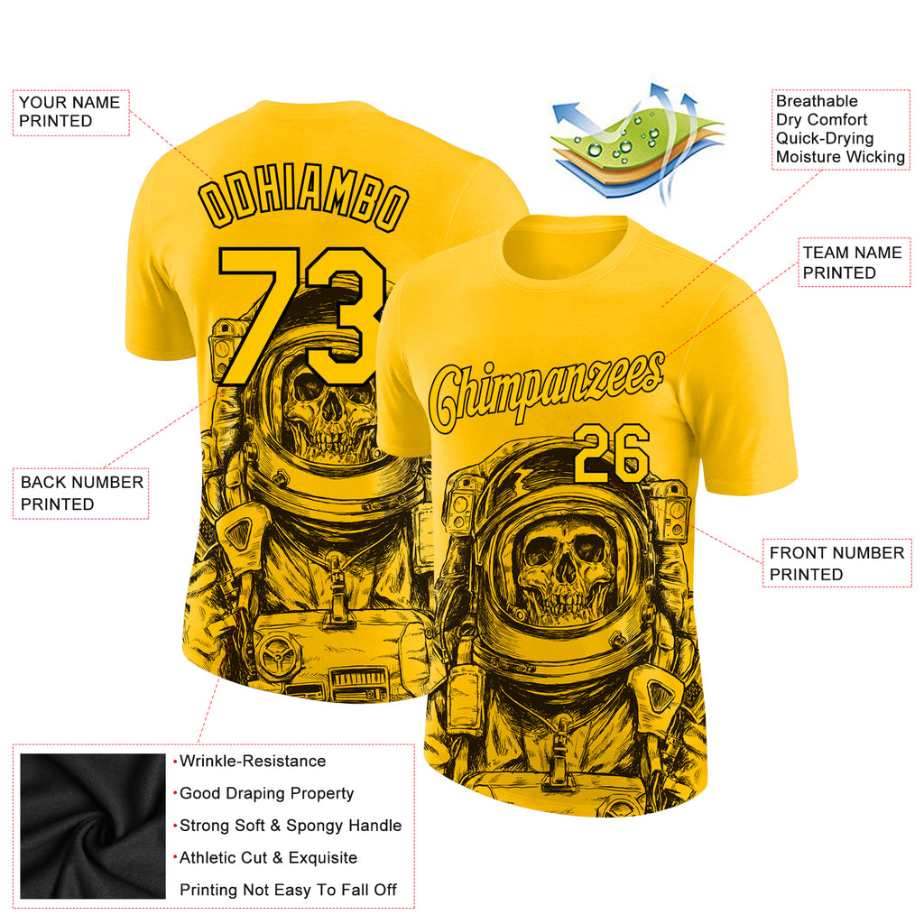 Custom 3D pattern design astronaut performance t-shirt with free shipping1