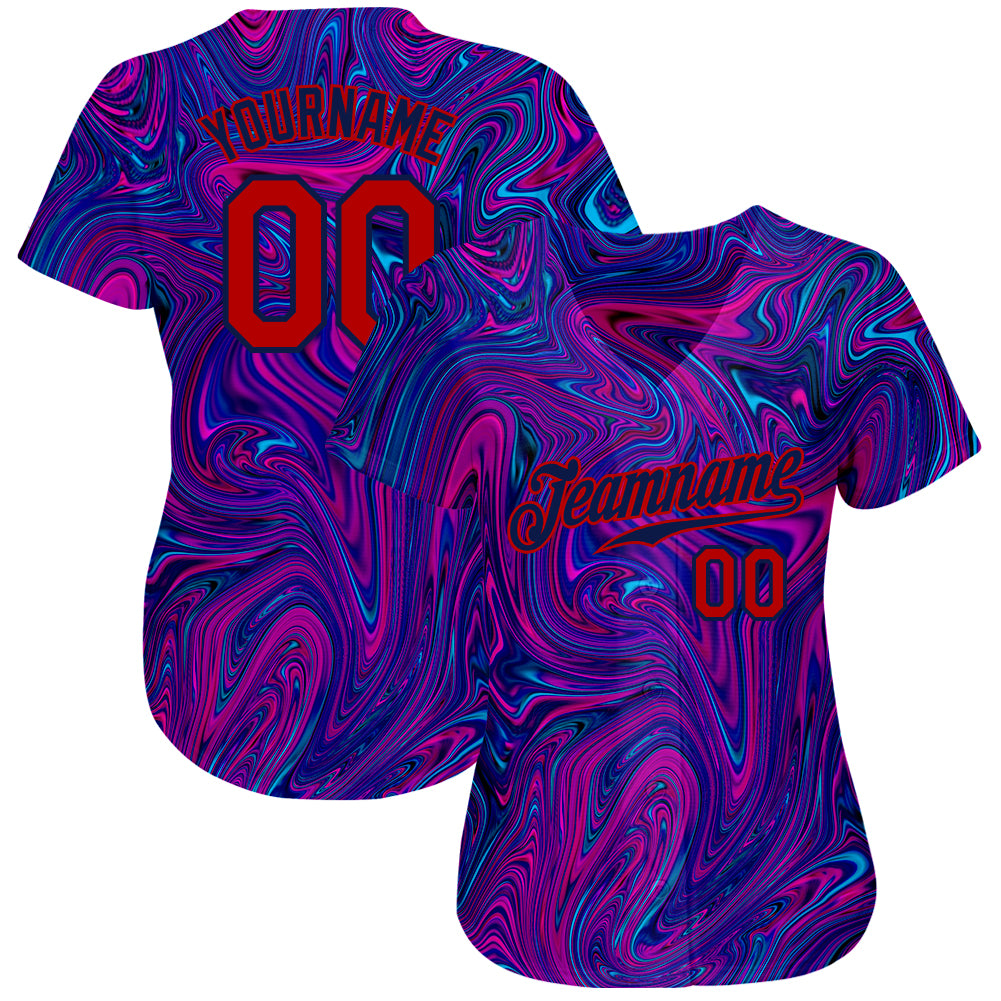 Custom 3D pattern design abstract interweaving curved fluid art authentic baseball jersey with free shipping1