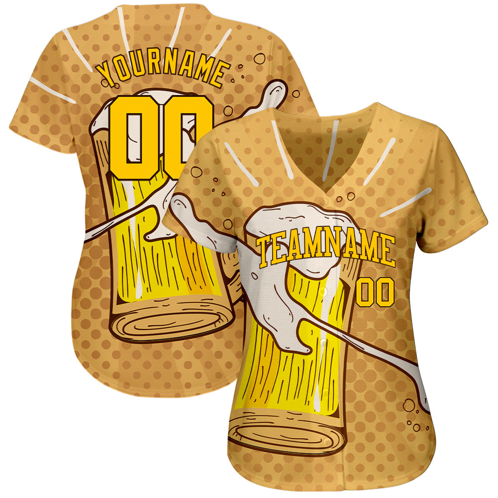 Custom 3D Pattern Design Let's Drink Authentic Baseball Jersey with Free Shipping1