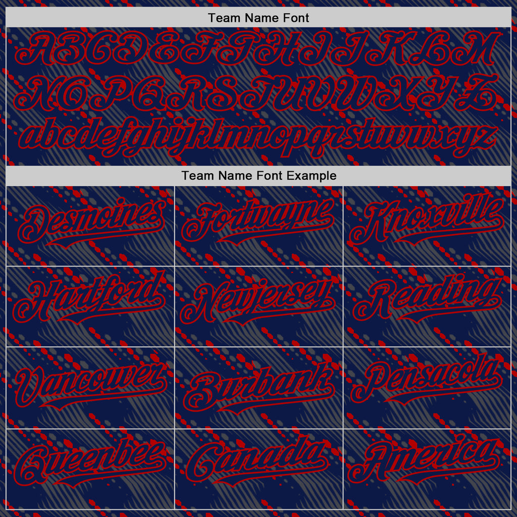 Custom Navy Red 3D Pattern Design Slant Lines Authentic Baseball Jersey