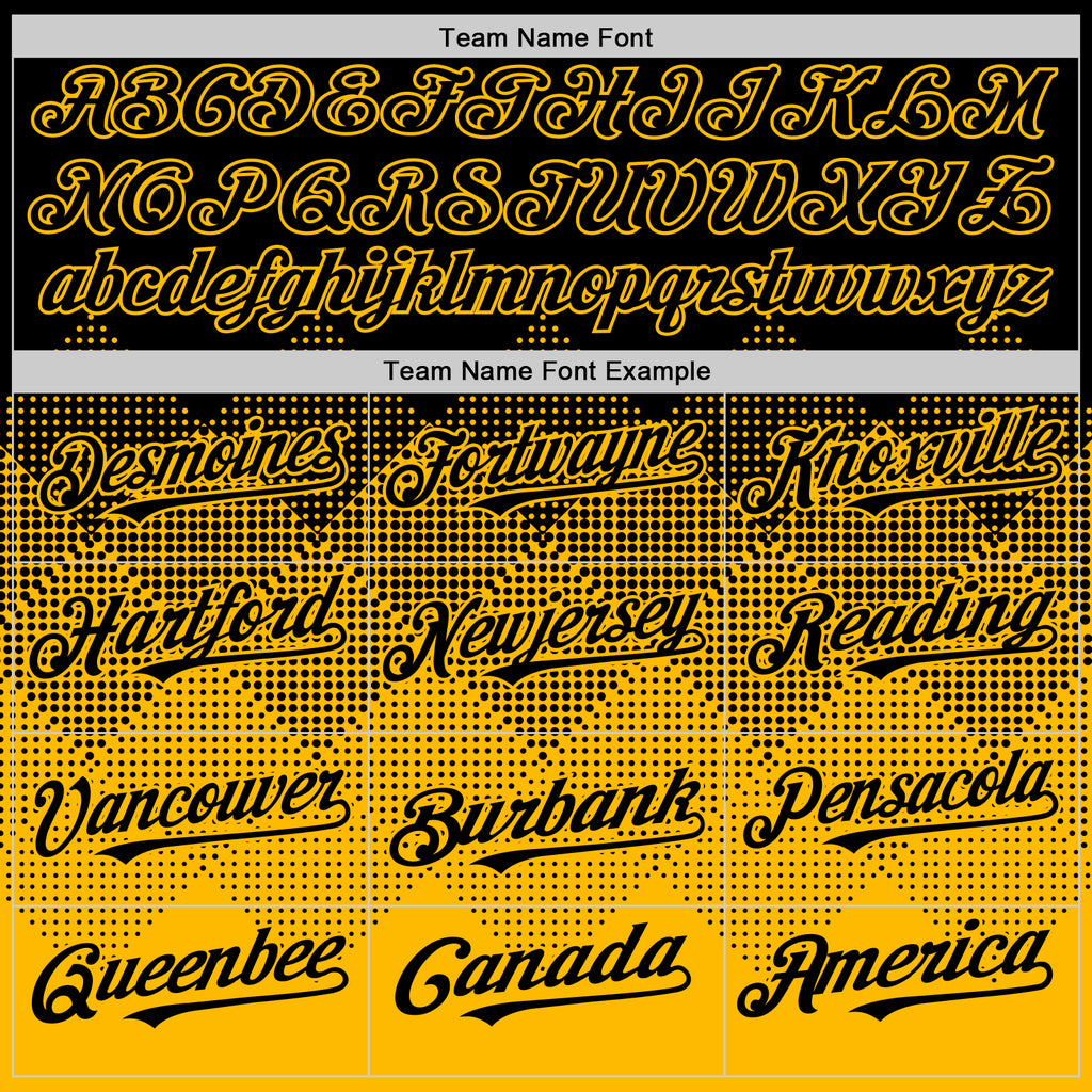 Custom Black Gold 3D Pattern Design Gradient Square Shapes Authentic Baseball Jersey