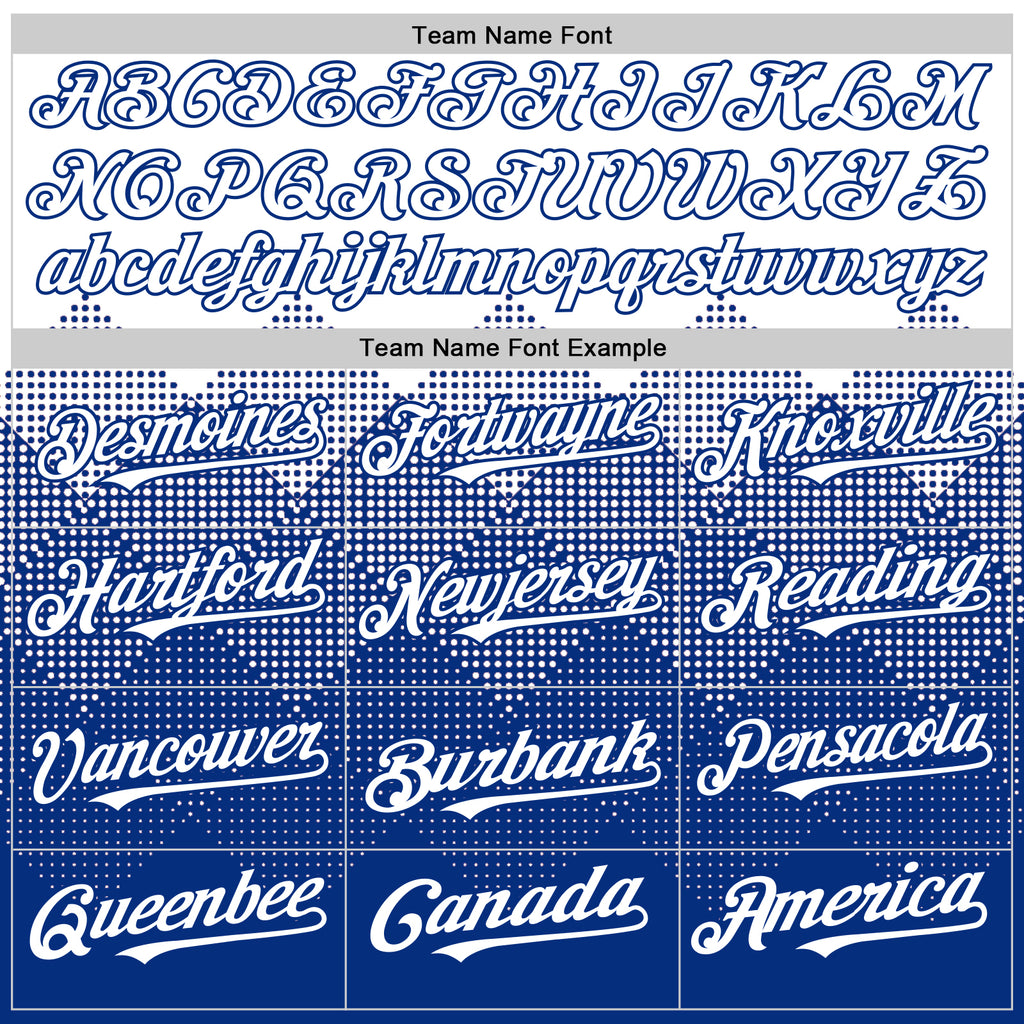 Custom White Royal 3D Pattern Design Gradient Square Shapes Authentic Baseball Jersey